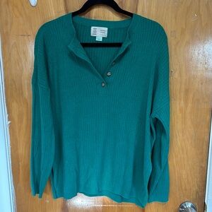 Ribbed Henley Sweater